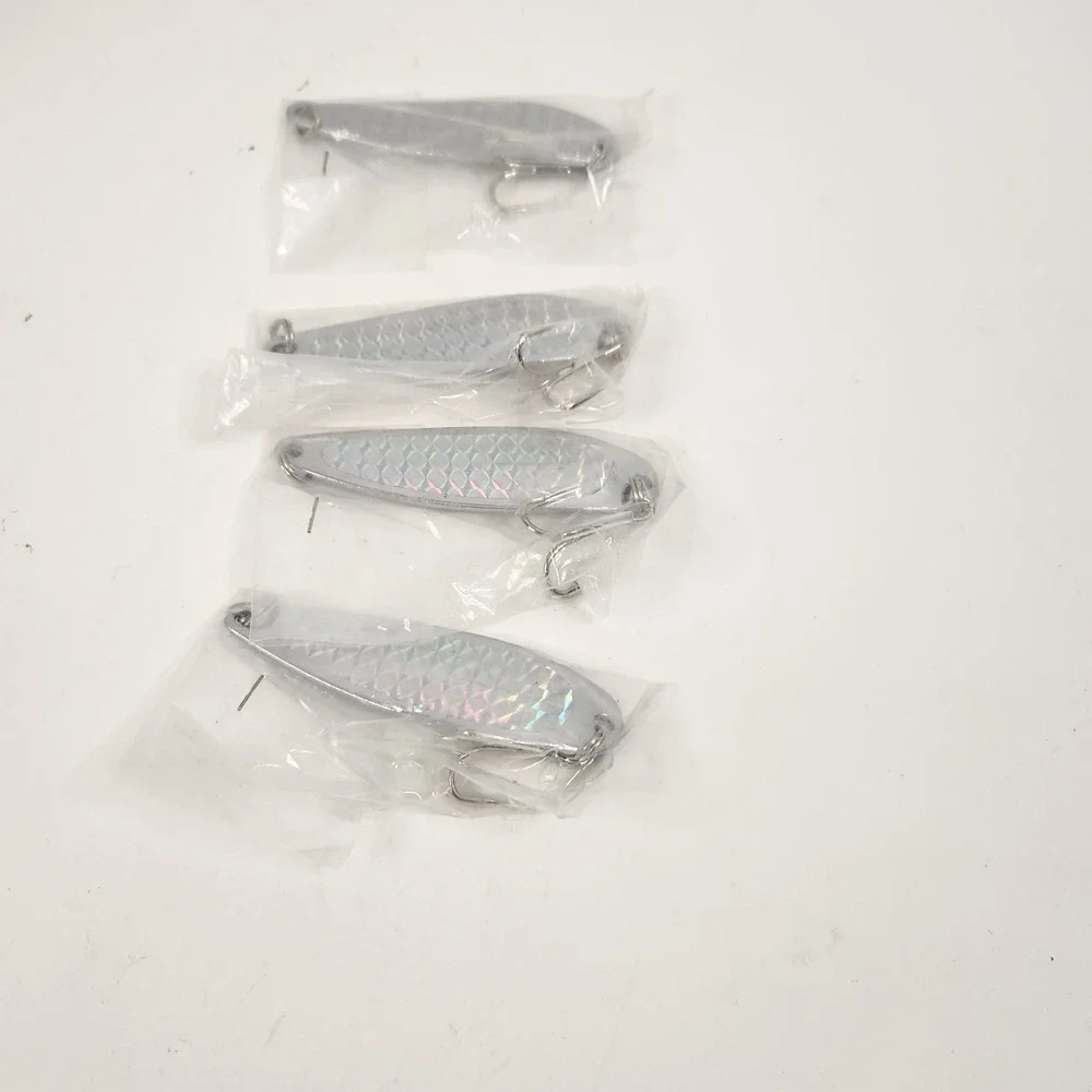 2oz Fishing Spoon Jig Treble Hook Holographic Laser casting crocodile Spoons New